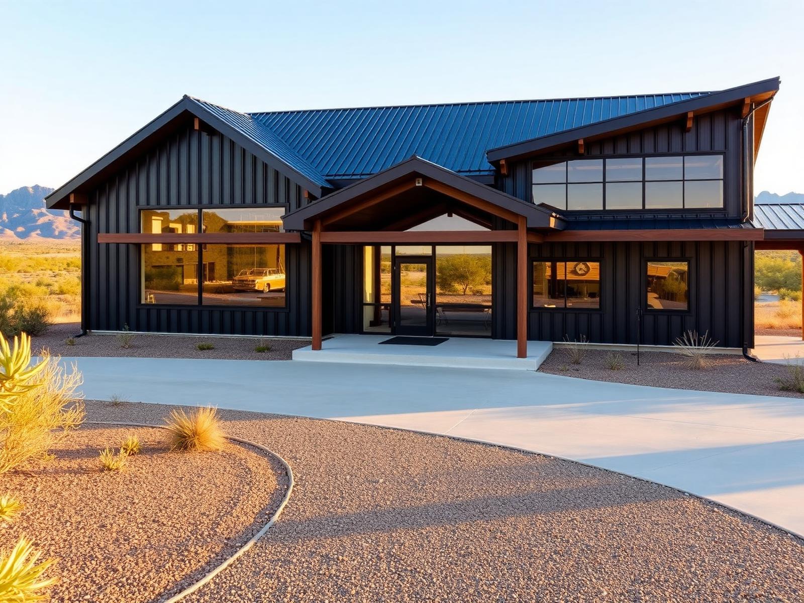Modern Arizona barndominium concept